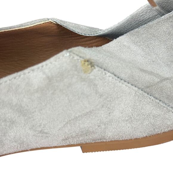 Halogen Womens Gray Slip On Suede Leather Flats Convertible Mules Shoes sz 11 - Picture 4 of 16